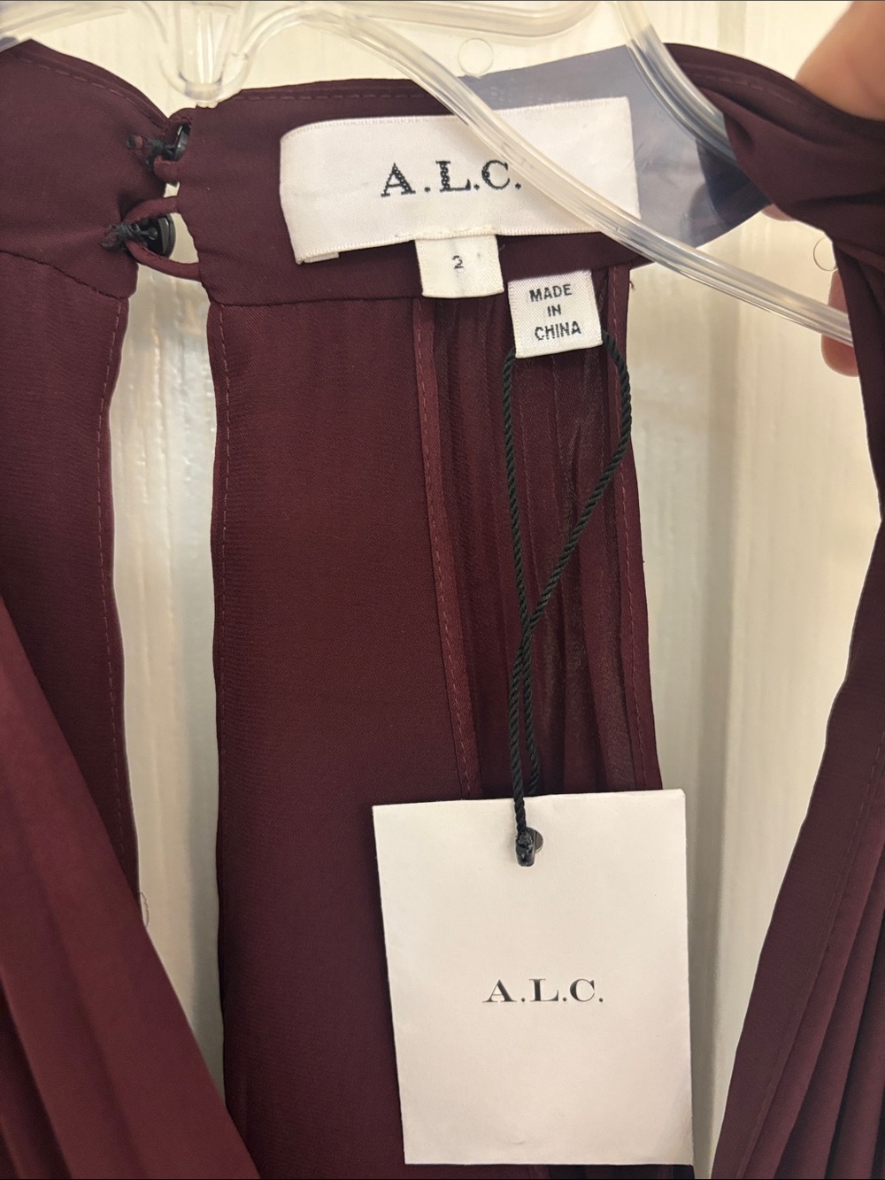 NWT A.L.C. Halter Pleated Maxi Dress - Picture 6 of 6